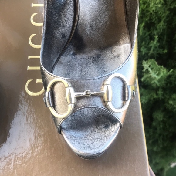 GUCCI 💫 Platform Silver Horsebit heels - Picture 2 of 8